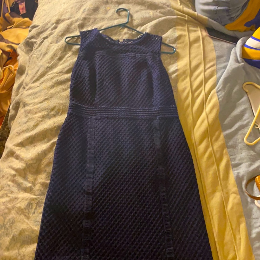 Navy blue, cinching dress